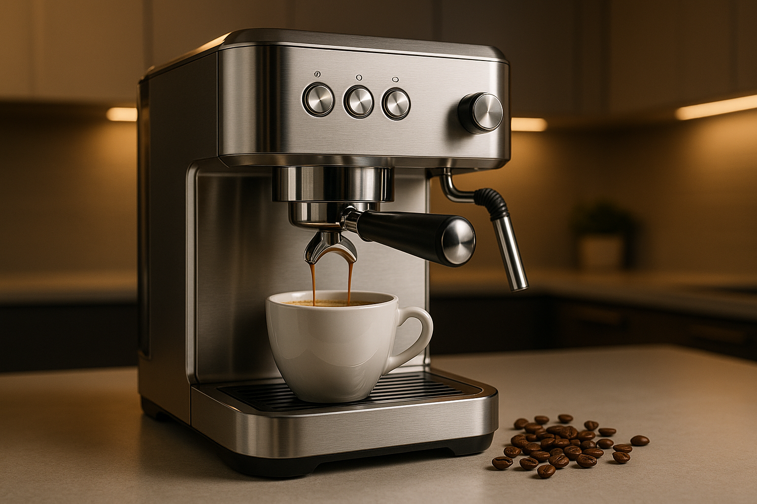 crea un immagine di una macchina da caffè 