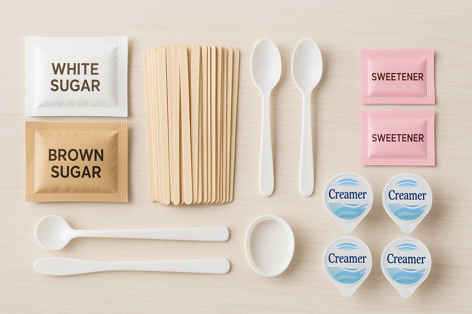 intendo bustine di zucchero e bacchetta usa e getta